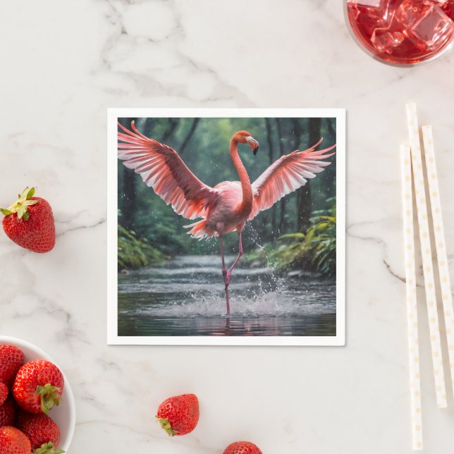 Grace in Flight: Der rosa Flamingos Riverdance Serviette (Beispiel)