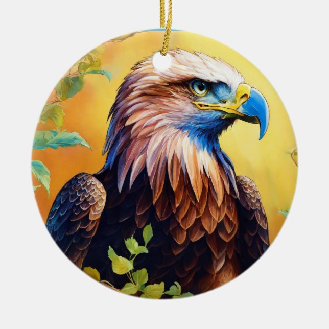 "Grace in Flight: Majestic Eagle Art" Keramik Ornament (Vorne)