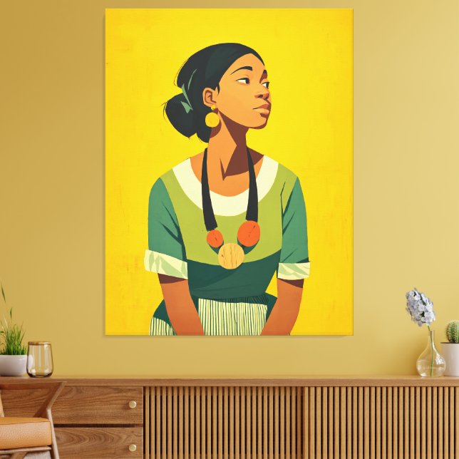 Grace in Green und Gold Leinwanddruck (Insitu (Wohnzimmer))