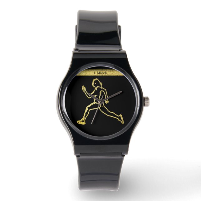 Grace in Motion: Die Silhouette der Geschwindigkei Armbanduhr (Vorderseite)