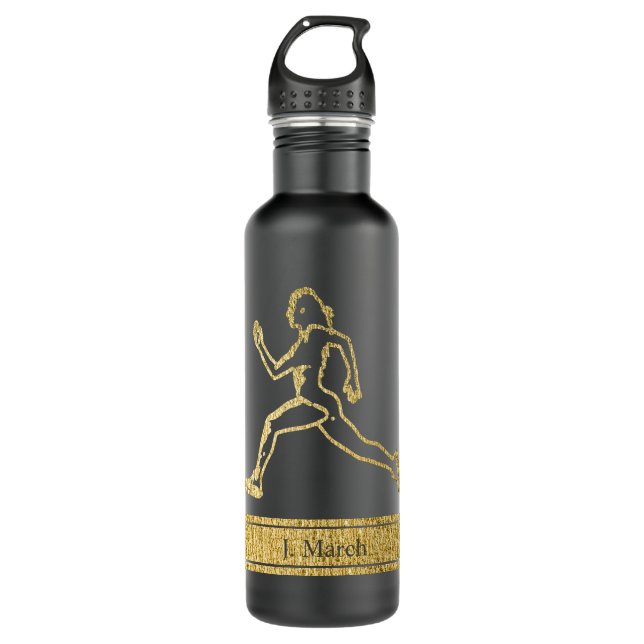Grace in Motion: Die Silhouette der Geschwindigkei Edelstahlflasche (Vorderseite)
