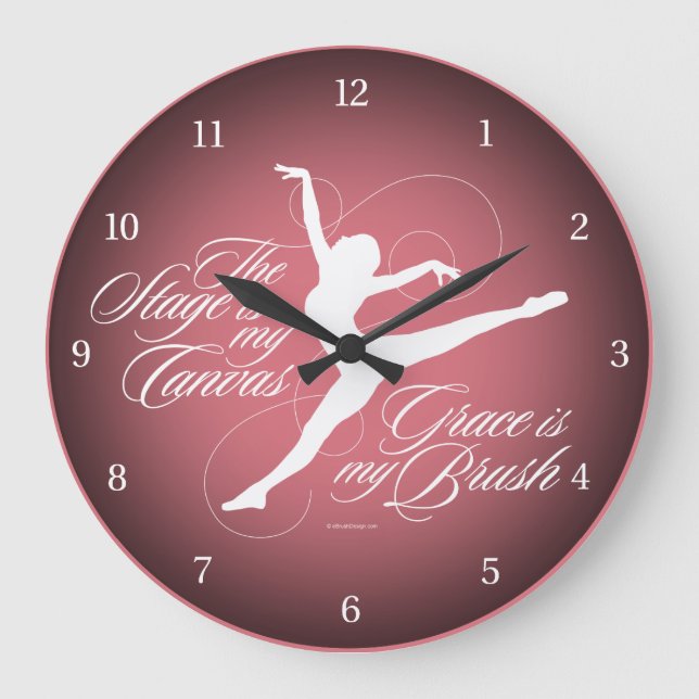 Grace ist mein Brush (Tanz) Große Wanduhr (Vorderseite)