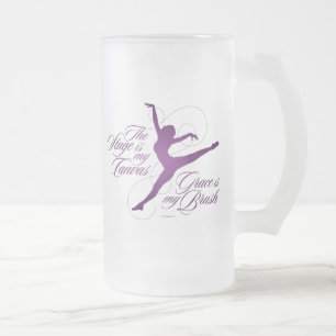 Grace ist meine Brush-Tasse (Tanz) Mattiertes Glas Mattglas Bierglas