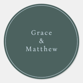 GRACE Modernes Blau/Aquamariner Hochzeitsstift Ums Runder Aufkleber