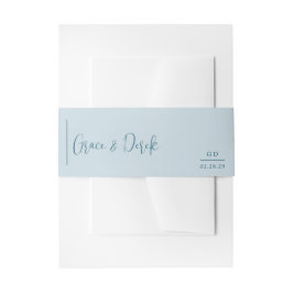 Grace Mute Blue Moderne Hochzeit Einladungsbanderole