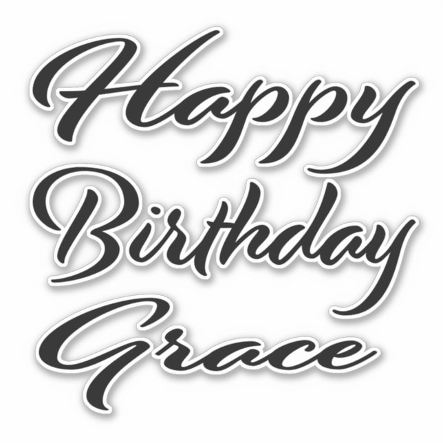Grace Name Vorname black Sticker Geburtstag (Vorderseite)