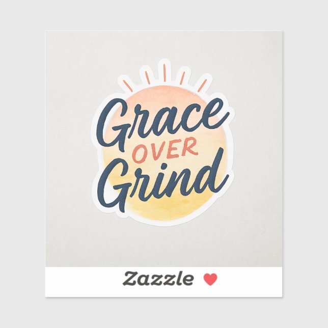 Grace Over Grind Faith Sticker | Christlich Motiva (Blatt)