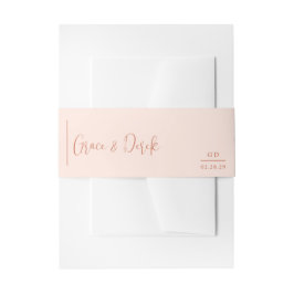 Grace Peach Moderne Hochzeit Einladungsbanderole