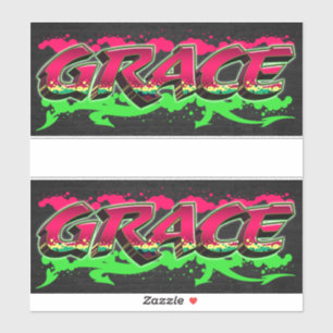 Grace Prénom Nom Graffiti Autocollant Autocollant