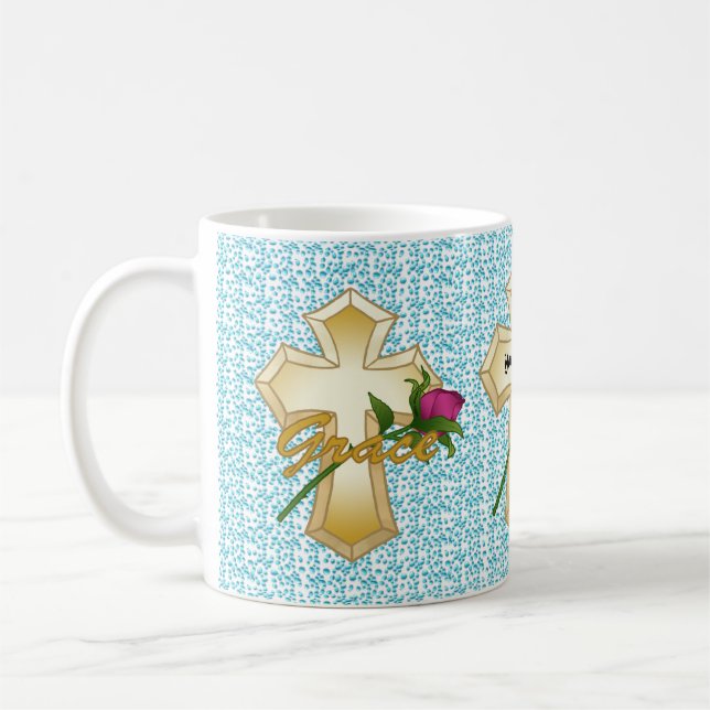 Grace Rose Christliche Cross Tasse (Links)