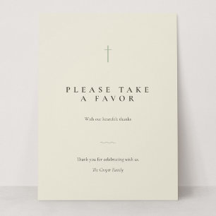 Grace Sage Minimal Cross Take a Favor Tischschild