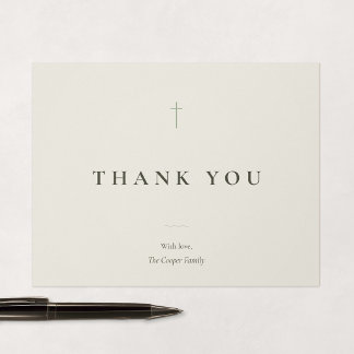 Grace Sage Minimal Kreuz religiös Dankeskarte