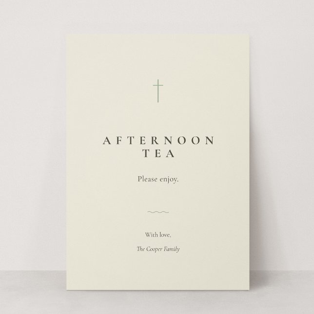 Grace Sage Religiöses Ereignis-Essen oder Buffet-S (Grace | Sage - 5x7 Buffet Label Sign (Afternoon Tea Placeholder))