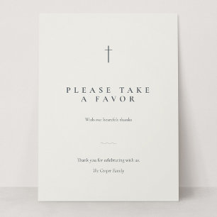 Grace Stone Minimal Cross Take a Favor Tischschild