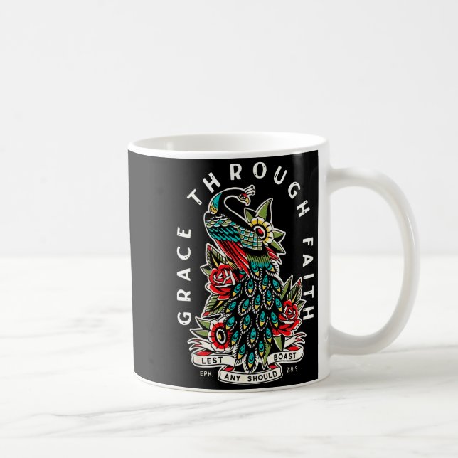 Grace Through Faith Lest Any Should Boast Pea Chri Kaffeetasse (Rechts)