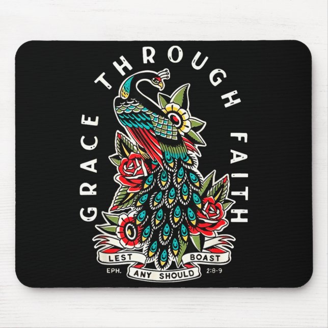 Grace Through Faith Lest Any Should Boast Pea Chri Mousepad (Vorne)