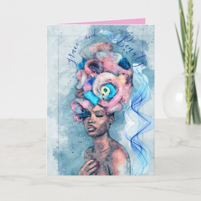 Grace und Beauty individuell anpassbar Afrocentric Karte (Vorderseite)