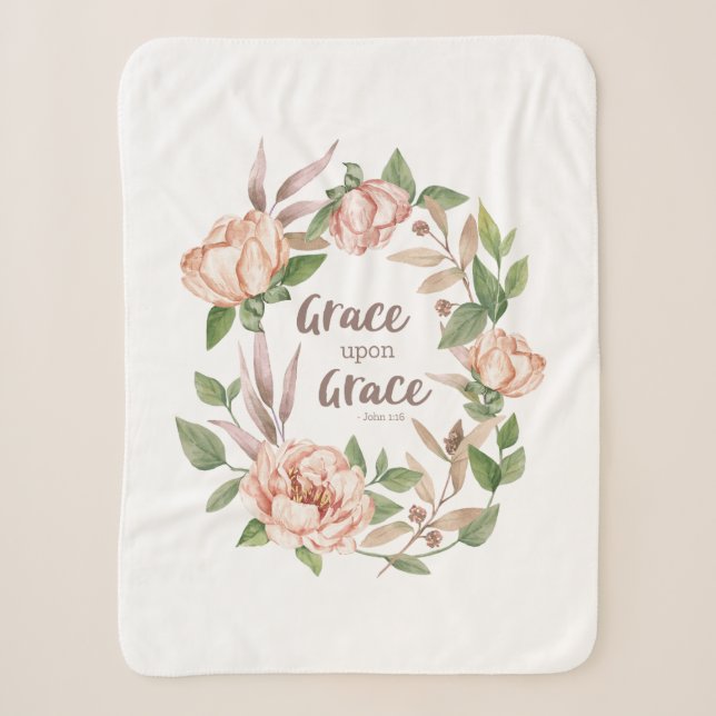 Grace Upon Grace - John 1:16 - Bloral Sherpadecke (Vorderseite)