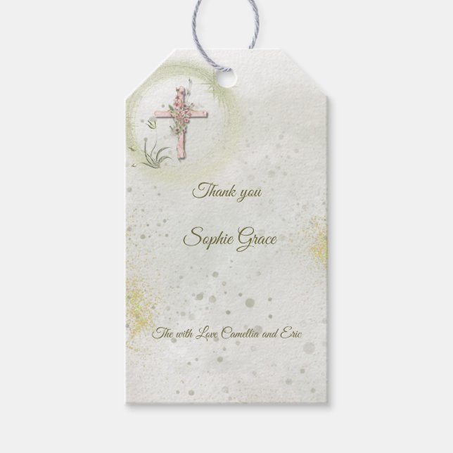 Graceful and funkelnd Cross-Baptisse Geschenkanhänger (Vorderseite)