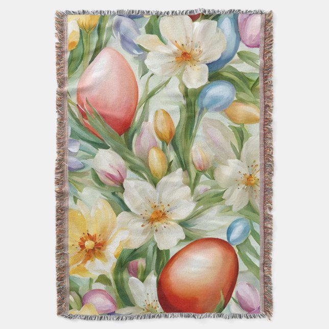 Graceful Apple Blossom, Tulips und Ostereier Decke (Vorderseite Vertikal)