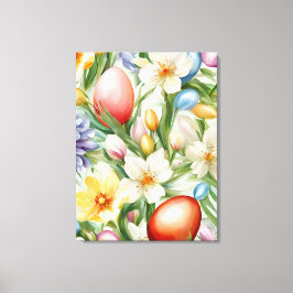Graceful Apple Blossom, Tulips und Ostereier Leinwanddruck