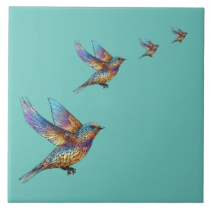 "Graceful Aviator" mehrfarbiger Swift Bird Fliese