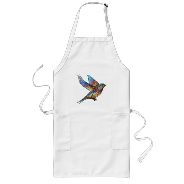 "Graceful Aviator" mehrfarbiger Swift Bird Lange Schürze (Vorne)