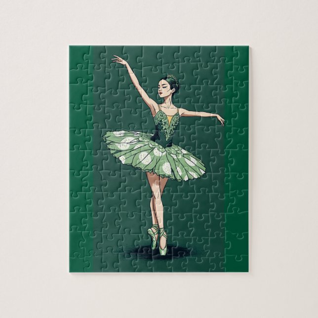 Graceful Ballerina Puzzle - Elegant Dancer on Gree (Vertikal)