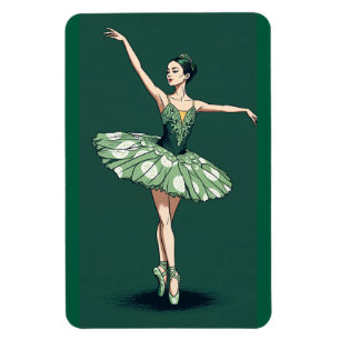 Graceful Ballerina Puzzle - Elegant Dancer on Gree Magnet