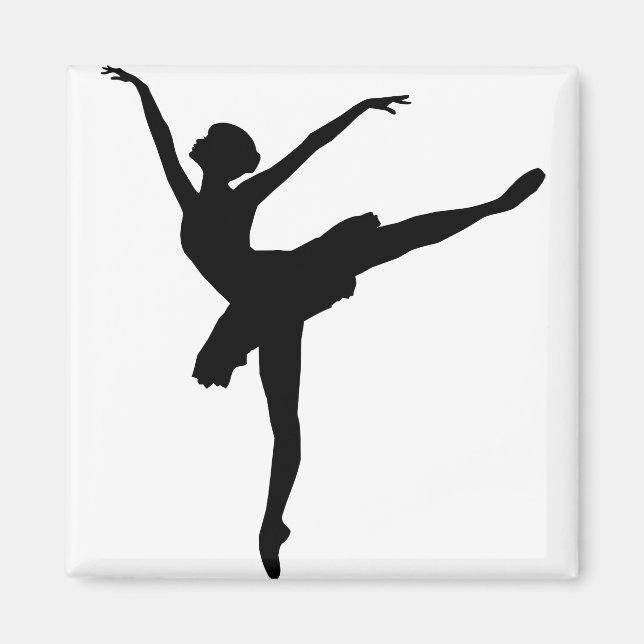 Graceful Ballerina Silhouette Magnet (Vorne)