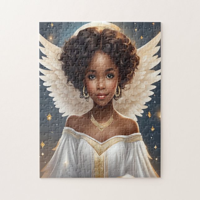 Graceful Black Engel mit Halo (Vertikal)