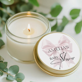 Graceful Blush Bow Runder Aufkleber