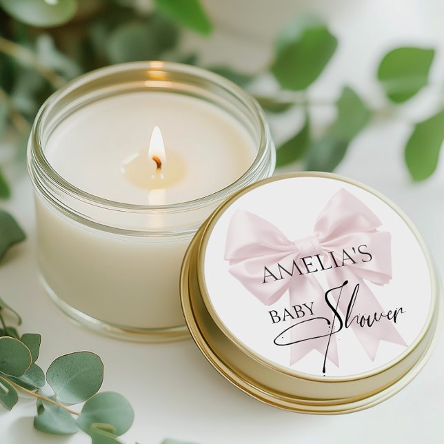 Graceful Blush Bow Runder Aufkleber (Von Creator hochgeladen)