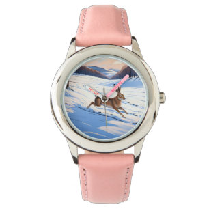 Graceful Bounds of Hare : Voll Winterfreude Armbanduhr