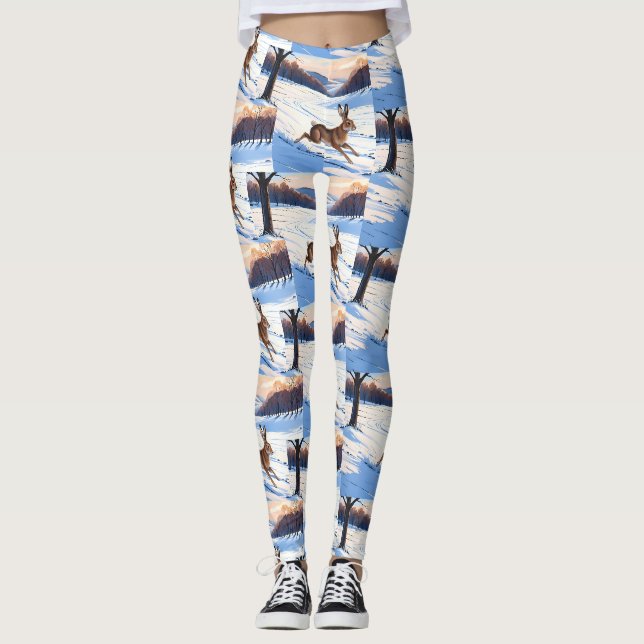 Graceful Bounds of Hare : Voll Winterfreude Leggings (Vorderseite)