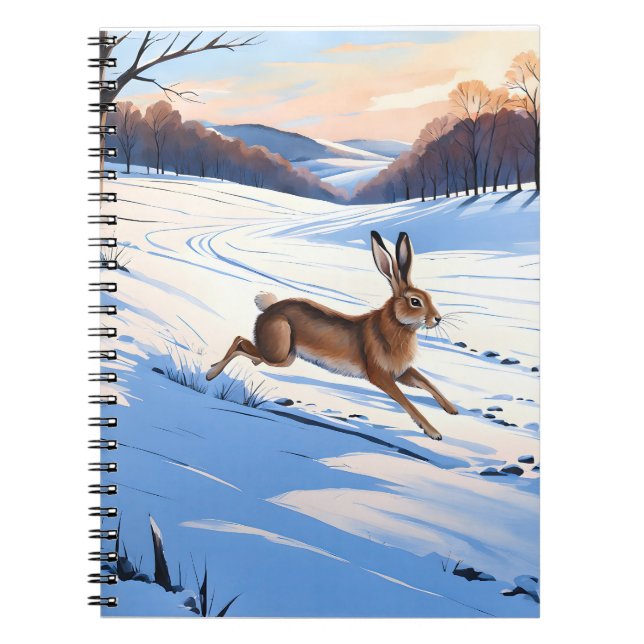 Graceful Bounds of Hare : Voll Winterfreude Notizblock (Vorderseite)