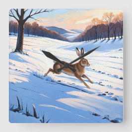 Graceful Bounds of Hare : Voll Winterfreude Quadratische Wanduhr