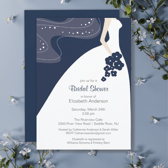 Graceful Bride Bridal Dusche Einladung Blue (Von Creator hochgeladen)