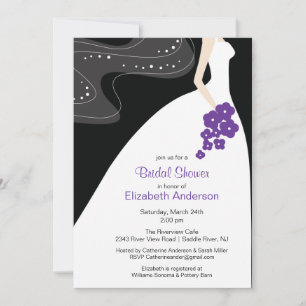 Graceful Bride Bridal Dusche Einladung Lila