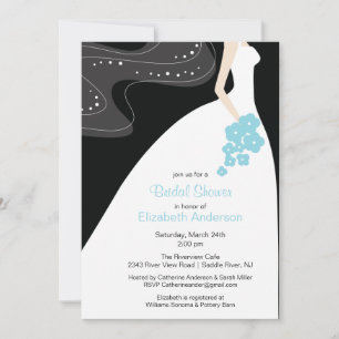 Graceful Bride nuptiale Invitation Turquoise