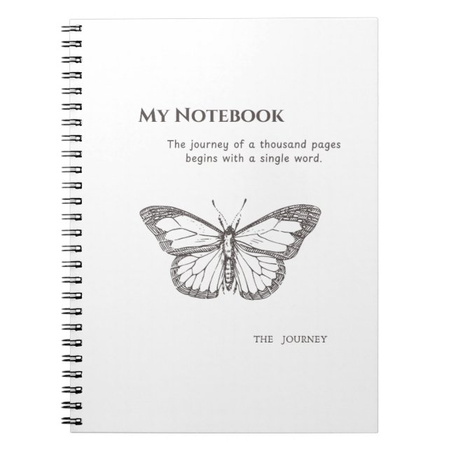 Graceful Butterfly Notebook for Daily Inspiration Notizblock (Vorderseite)