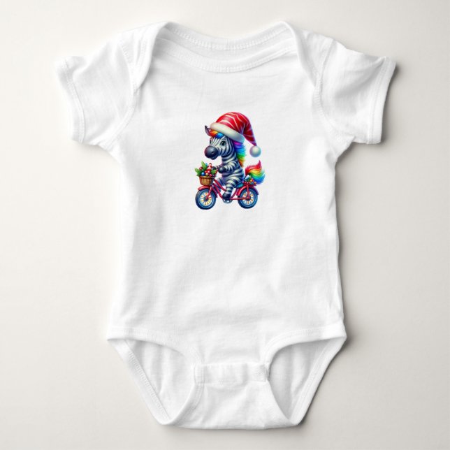 Graceful Christmas Zebra Baby Strampler (Vorderseite)