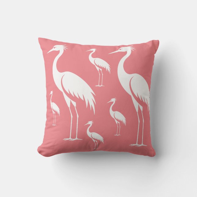 Graceful Crane Migating Bird Decor Kissen (Vorderseite)