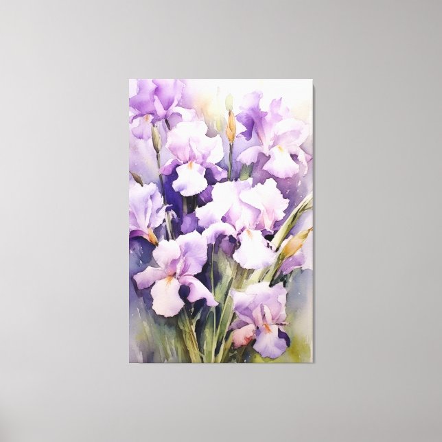 Graceful Elegance of Irises Leinwanddruck (Vorderseite)