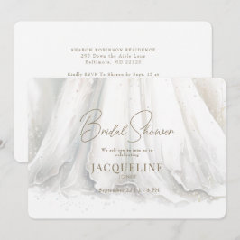 Graceful Elegance Wedding Dress Brautparty Einladung