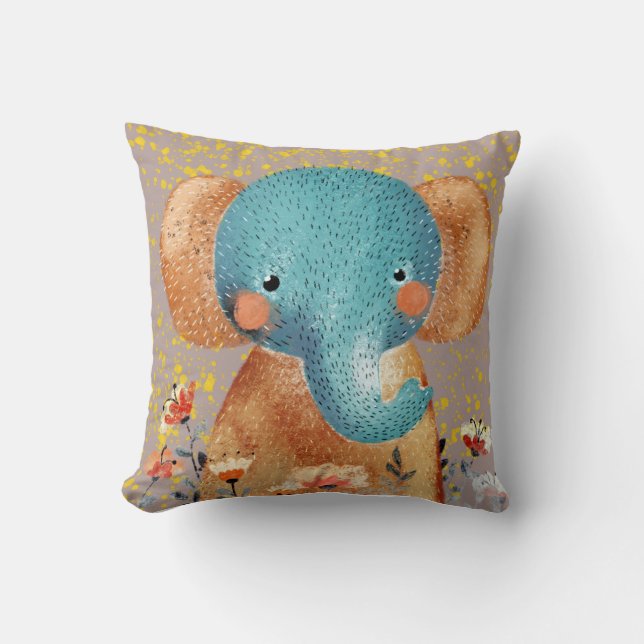 Graceful Elephant in the Wild Kissen (Vorderseite)