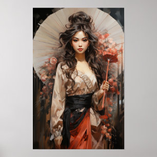 Graceful Essence : Poster de portrait de femme jap