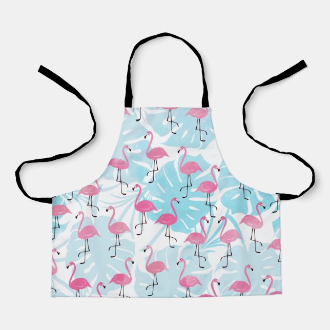 Graceful Flamingos und Monstera Blätter Schürze (Vorderseite)