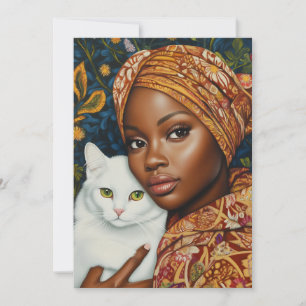 Graceful Frauen mit Katze Einladung