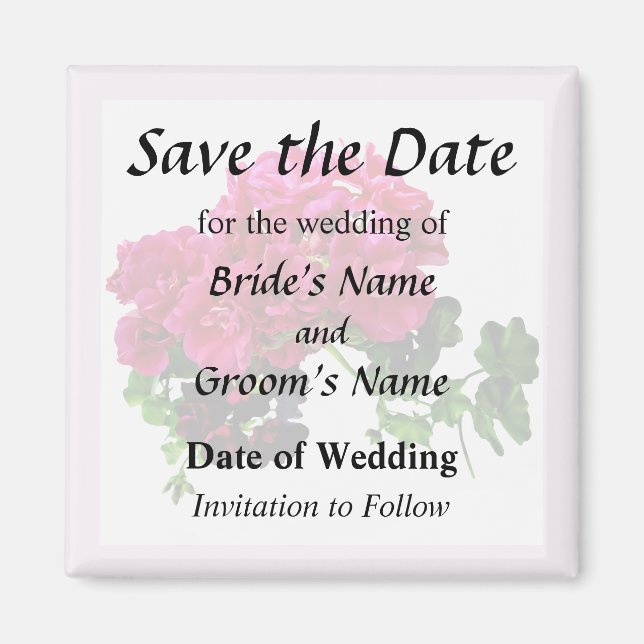 Graceful Geranias Save the Date Magnet (Vorne)
